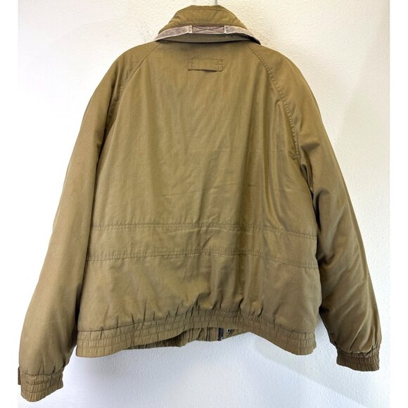 VTG McGregory Mens Olive Green Quilted Insulated Bomber Coat Pockets Large - Picture 6 of 16